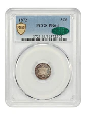 1872 3CS PCGS/CAC PR64 - Three Cent Silver
