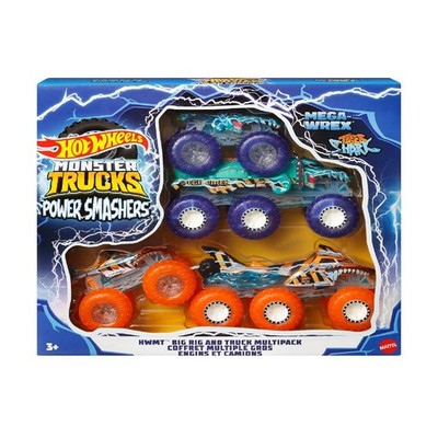 Hot Wheels Monster Trucks 1:64 Power Smashers Trucks Multipack