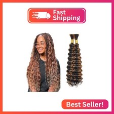 Highlight Braiding Hair Deep Wave Bulk P430 Boho Hair for Braiding 16 16 Inch Bl