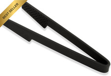 10-Inch Large Silicone Chef'S Tongs, Black