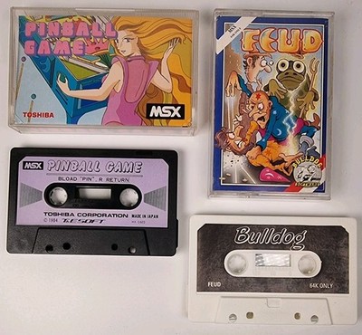 MSX Spiele Konvolut Fehde & Flipper Spiel Tape Kassette Software Vintage 80er