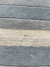 John Lewis & Partners Hand Loomed Amelia Stripe Rug 180x120cm - Duck Egg (Used)