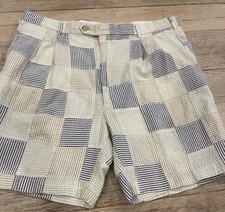 BERLE of Charleston Cotton Seersucker Patchwork Shorts Men's 40R Golf Preppy 40