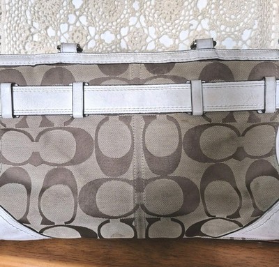 Coach Bag Hamptons Signature Stripe Y2K Carryall F13073 Black Logo