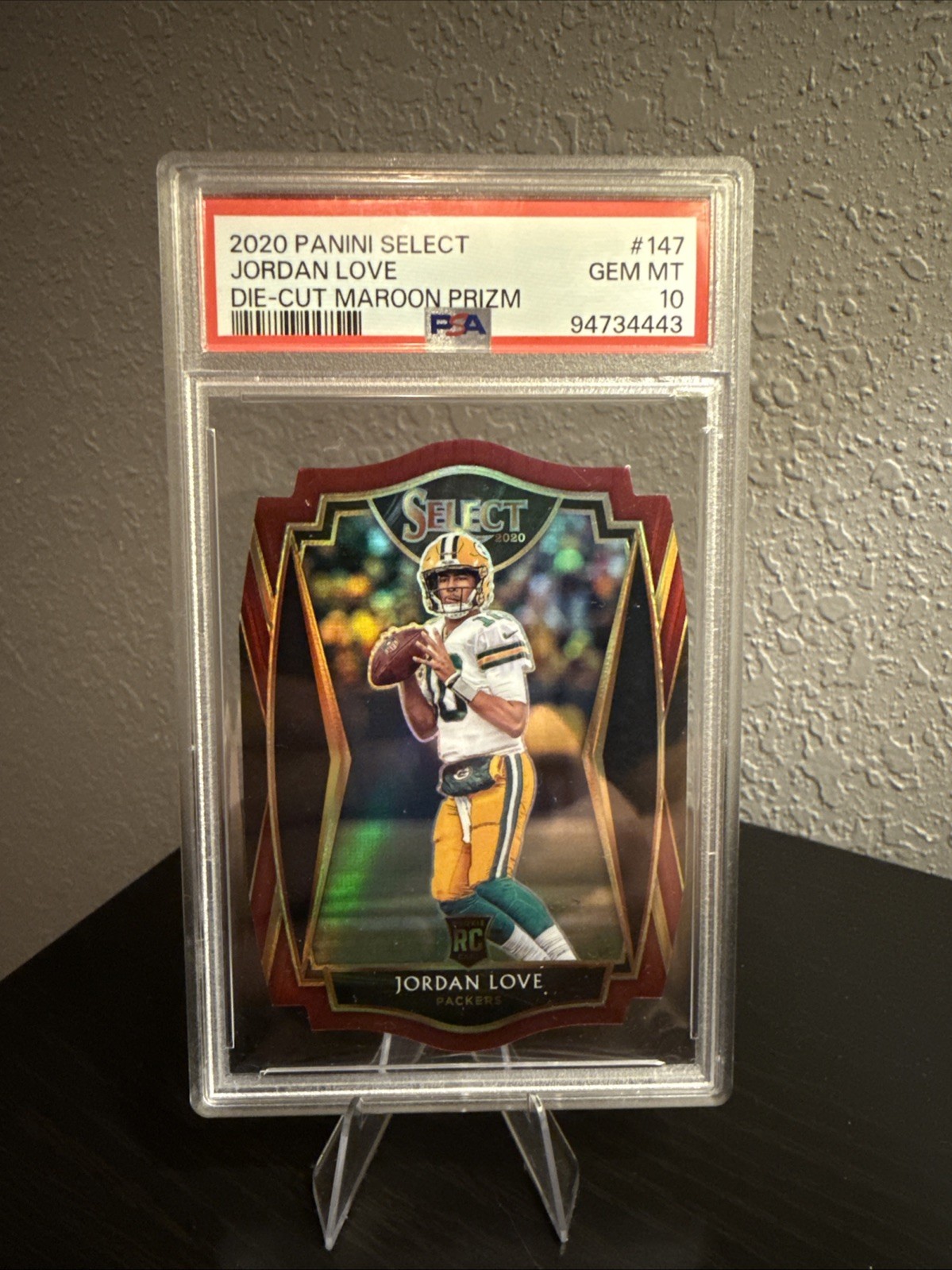 2020 Panini Select - Premier Level Maroon Prizm Die-Cut Jordan Love RC PSA 10