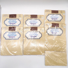 VTG 7 pair Berkshire Sheer Support Stockings Thigh High Sz B, C Suntan Tint NOS