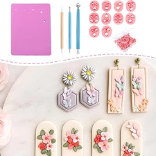 Spring Polymer Clay Cutters, 10 Shapes Mini Flowers Clay Cutter for Earrings ...