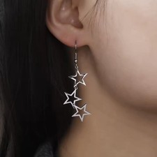 Retro Star Earrings Hypoallergenic Surgical Stainless Steel Superstar Dangles