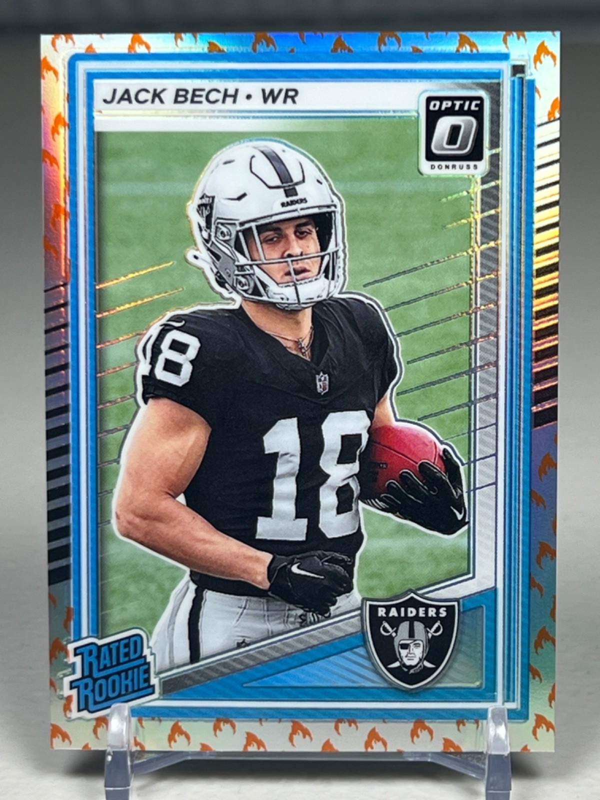 2025 Optic Rated Rookie Jack Bech #211 Fire Emoji SP - RC Raiders