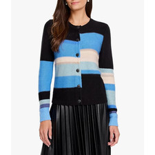 NIC ZOE Womens Mid-Day Mix Cardigan Sweater Small Blue Multi NWT