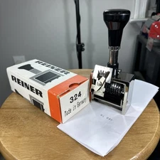 REINER 324 Numbering Machine Germany Auto Self-Inking 10 Wheel Roman 3/16” RARE