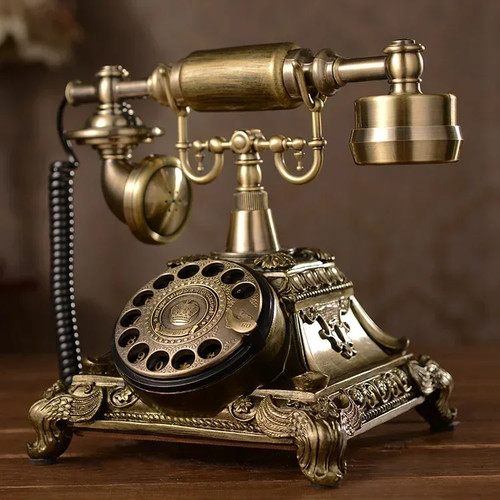 Telefono Con Quadrante Rotante Fisso Europeo Antico Retrò Boutique - Foto 2 di 12