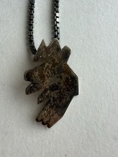 Vintage Irish Sterling Silver Abstract Bird Pendant Necklace Shamrock Hallmarked