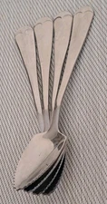 4 Grapefruit Serrated Spoons Stainless Steel 