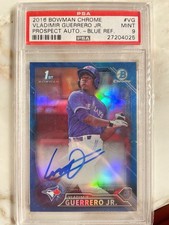 2016 Bowman Chrome Vladimir Guerrero Jr RC Blue Refractor AUTO /150 PSA 9 POP 19