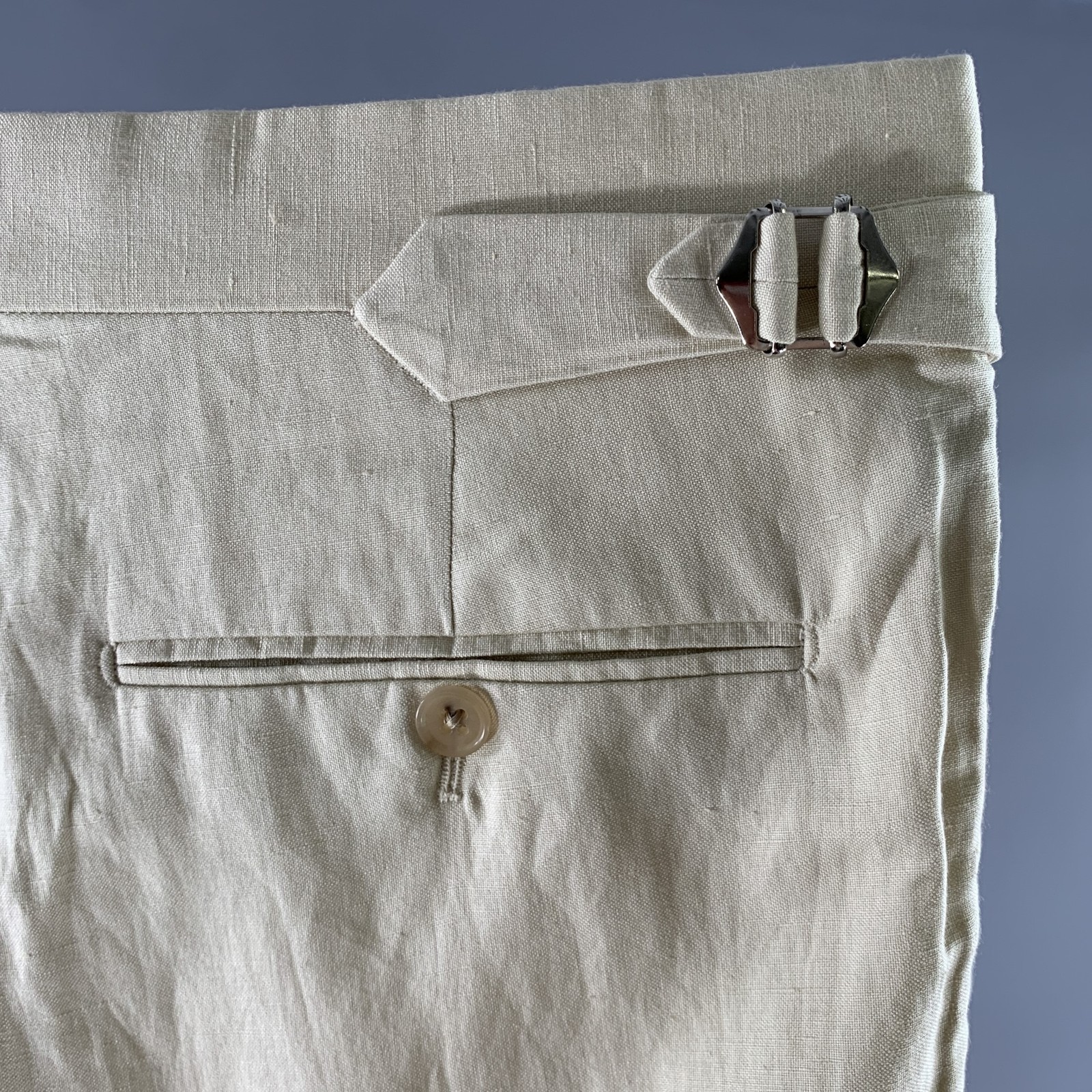 RALPH LAUREN Size 36 Cream Silk Linen Relaxed Fit Dress Pants image 2
