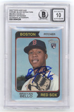 Brayan Bello 2023 Topps Heritage Chrome Silver Refractor Signed RC #/574 BGS 10