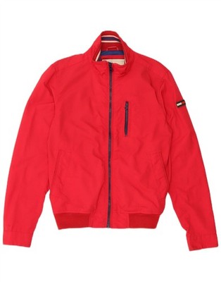 Tommy Hilfiger Herren Bomberjacke UK 36 Small Rot Nylon GN05