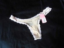 NWT Pink Lace Nude Mesh Vtg Women's OSCAR de La RENTA Thong Panties M