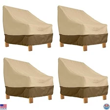 Water-Resistant 38" Deep Seat Patio Lounge Chair Covers - 4 Pack