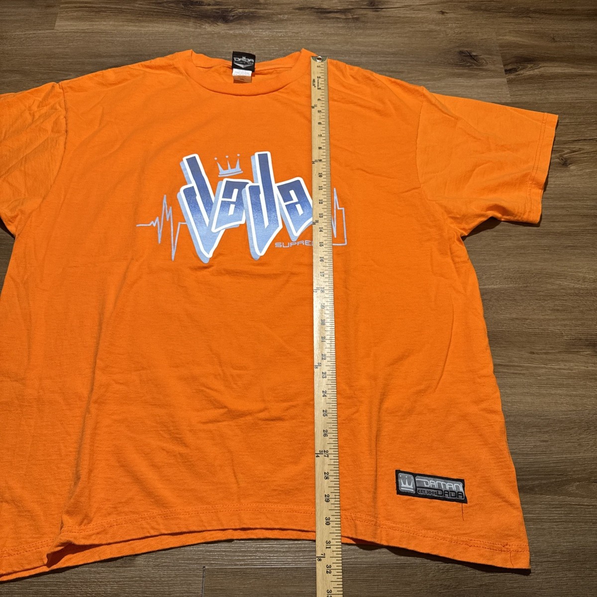 Vintage Damani Dada Supreme Mens XXXL T-Shirt Orange Crown