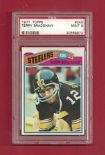 1977 TOPPS #245 TERRY BRADSHAW PSA 9 MINT HOF PITTSBURGH STEELERS LOUISIANA TECH