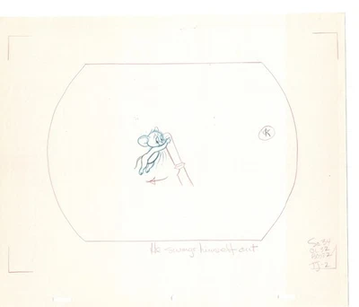 Tom & Jerry 2 LOT Cartoon Animation Cel Drawings Anime Filmation 1980-82 JD-27 - Image 1 of 2