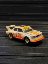 TOMY AFX Turbo HO Slot Car - BMW 320i, White/Orange/Mustard 27 ZZZ