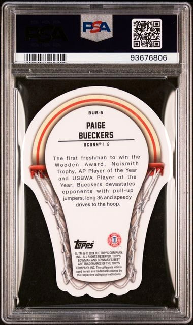 2023 Bowman U Best Buckets Die-Cut Shimmer #BUB-5 Paige Bueckers /50 PSA 9 view 2