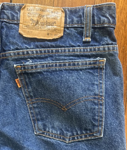 Jeans Levi’s 517 Naranja Etiqueta 36 x 30 Azul Denim Hecho en Canadá De Colección - Imagen 1 de 14