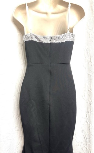 Miss Ord NWT Black Silver Sequin Top Corset, Sleeveless Maxi Mermaid Dress Small - Picture 7 of 9