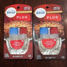  NEW 2 Pack Lot of Febreze Plug In Oil Refills Baked Cinnamon Apples