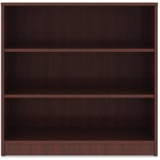 Lorell LLR99781 Bookcase - Mahogany Laminate  3 Shelves