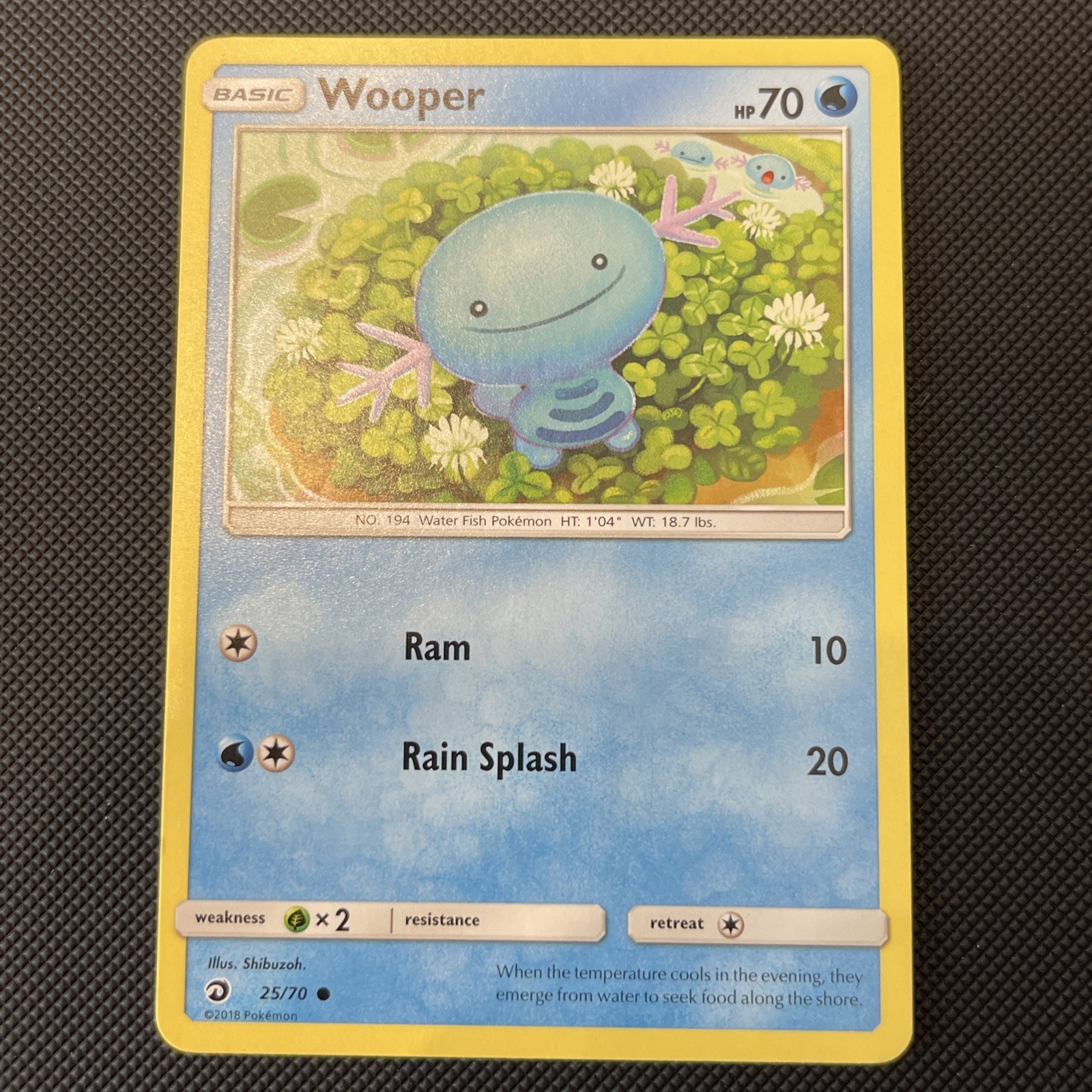 Wooper 25/70 Dragon Majesty Pokemon Card NM