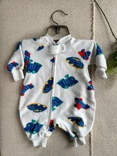 Vintage Carters Jumper Bubble Airplane Train Primary Colors 90s 3/6M