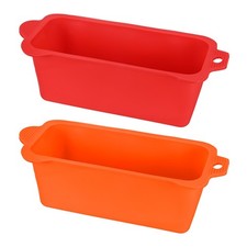2-Pack Silicone Grease Cup Liners, Reusable Grease Catcher Liner Orange, Red