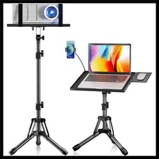 Sturdy Foldable Projector Stand with Multi-functional Tray - 55 lbs Capacity