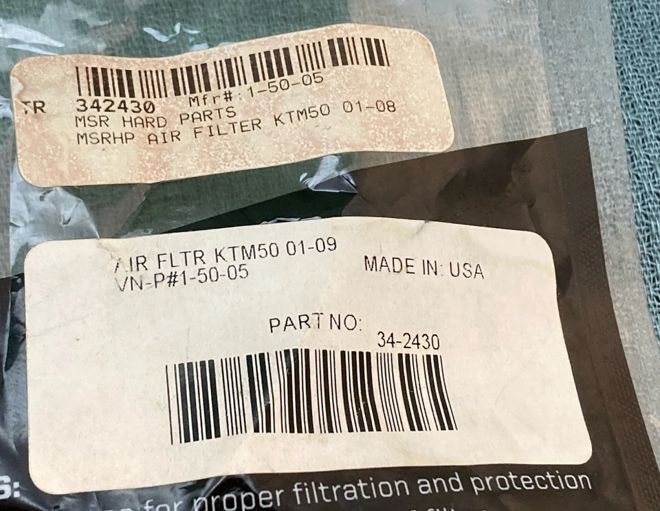 NUEVO FILTRO DE AIRE MSR 34-2430 KTM KTM50 Foto 3 de 3