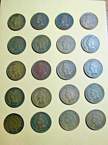 Lot of 20 Indian Head Penny Collection - Good or Better Condition