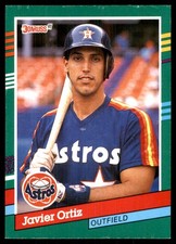 Javier Ortiz 1991 Donruss #643 Astros MLB READ FREE SHIPPING AutographDen
