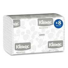 Kleenex Multi-Fold Paper Towels, Convenience, 9 1/5x9 2/5, White, 150/Pk, 8 Pac