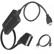 Convertisseur Péritel Vers HDMI Avec Câble HDMI, Adaptateur HD 720P/1080P Conver