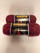 Lion Brand Yarn Homespun 6 oz 185 yds Antique Pink red lot of 2