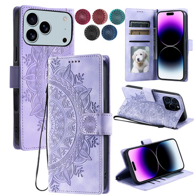 Flip Leather Wallet Case For iPhone 16 17 Pro Max 17e 15 14 Plus 13 12 + Strap