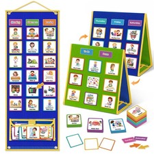 Large Visual Schedule for Kids Chore Reward Chart,Bedtime Routine Chart for T...