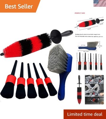 Multi-Purpose Wheel & Tire Brush Kit - Gentle Yet Powerful for Deep Cleaning
