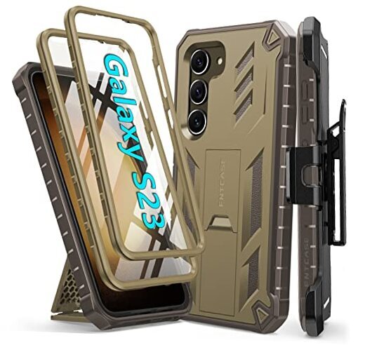 for Samsung Galaxy S23 Case: Heavy Duty Rugged Shockproof Protective Brown