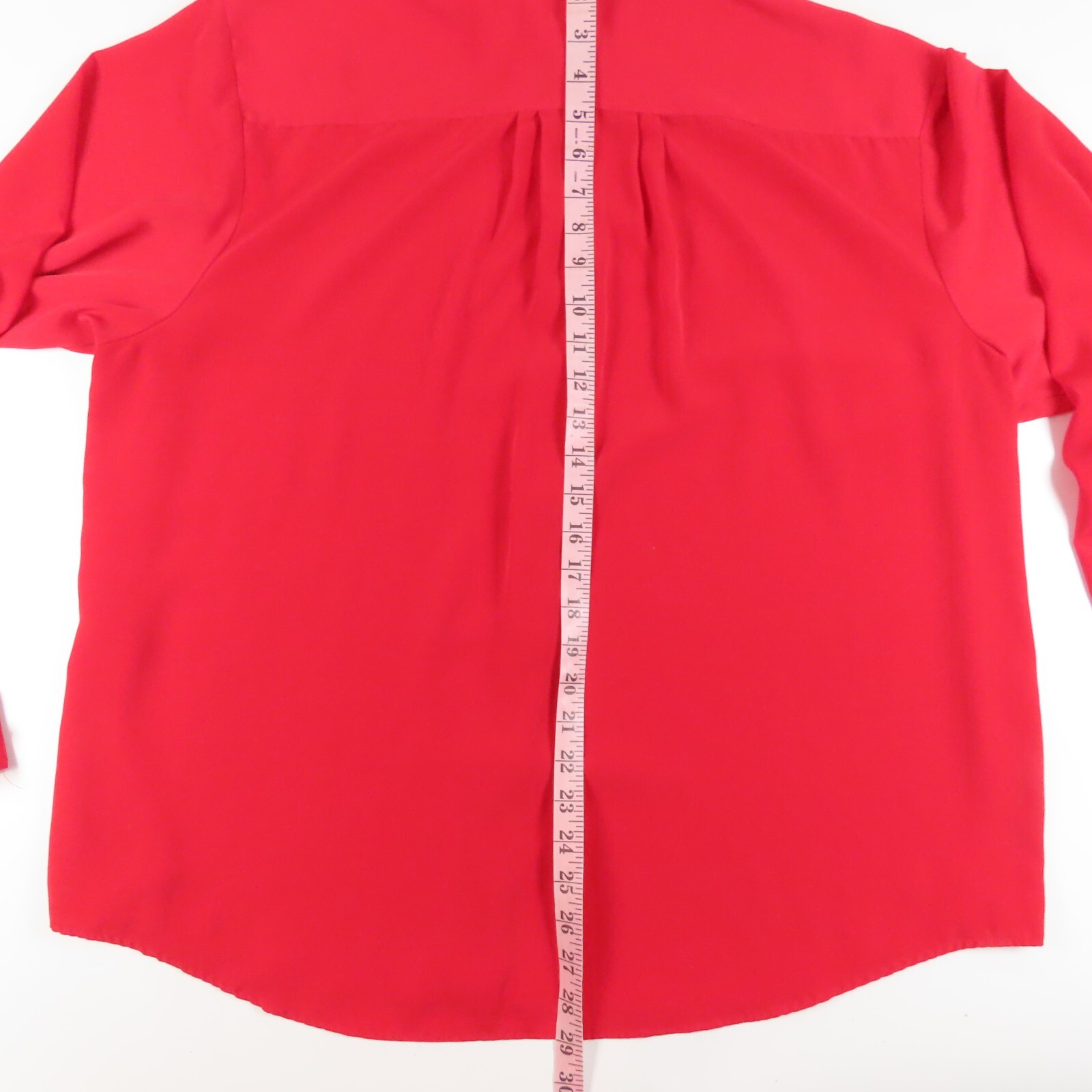 SAINT LAURENT Camicetta donna Yves St Clair 2 taglie forti 20W manica lunga bottoni davanti rossa