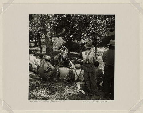Photo:Lime workers meeting,Tennessee,TN,tripod,camera,c1935 - Picture 1 of 1