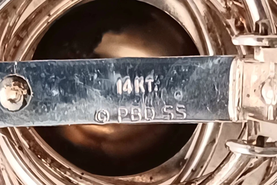 Peter Brams Design 14k 黄金和纯银爱情结大号耳环夹 — 第 2/2 张图片